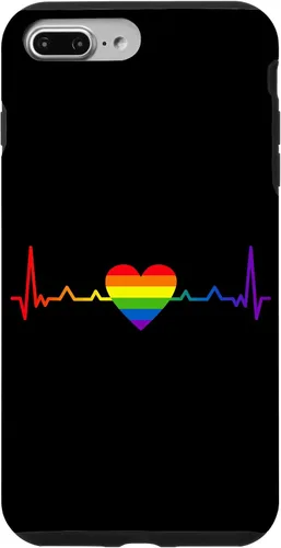 Vista 9 de iPhone 15 Rainbow Heartbeat LGBT Pride Month Gay Bi Trans Case