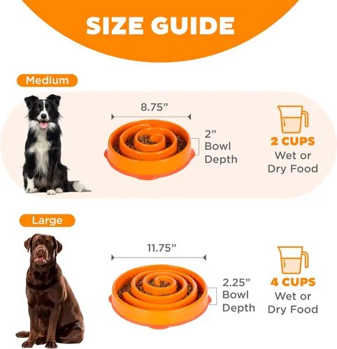 Vista 5 de Outward Hound Cuenco mediano de alimentación lenta, laberinto de rompecabezas para comedores rápidos, perros pequeños a medianos, ayuda a prevenir