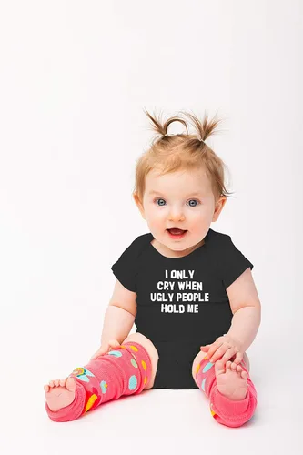 Vista 10 de I Only Cry When Ugly People Hold Me - Divertido body esencial para bebé - Ropa para bebé recién nacido