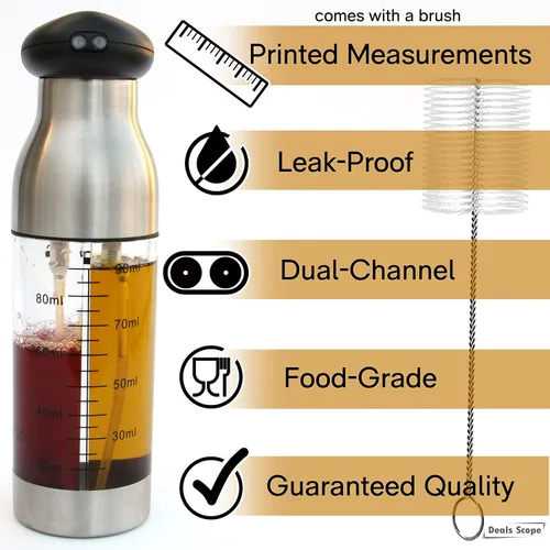 Vista 2 de Pulverizador de aceite 2 en 1 para cocinar, utensilios de cocina, rociador de aceite de oliva, pulverizadores de botellas de aceite, dispensador