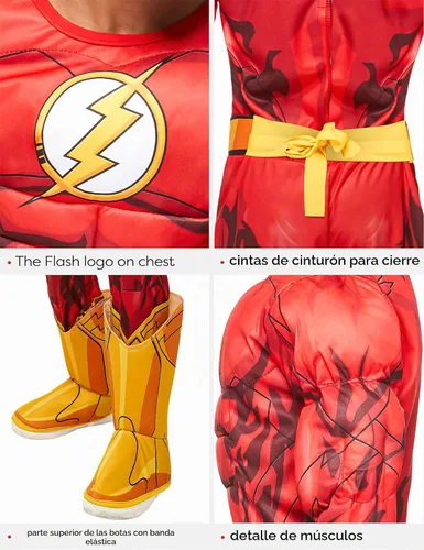 Vista 6 de Rubies at Party City DC Comics Superheroes: The Flash Costume for Kids, Boy's Costume