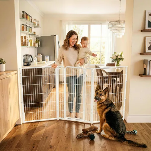 Vista 21 de FXW - Puerta para perro, extra ancha ajustable para aberturas de hasta 46 pulgadas, 24 pulgadas de alto Negro