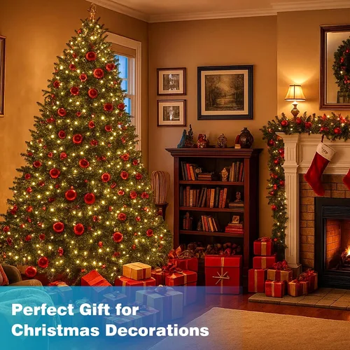 Vista 8 de Luces de Navidad de 400 LED de 131 pies, IP67 impermeables, luces Christmastree con 8 modos, control remoto, 3 temporizadores y función de memoria