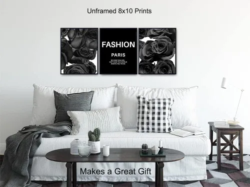 Vista 2 de Juego de citas de moda, obra de arte de diseño glamoroso, juego de impresión de decoración de pared, diseño de costura elegante, decoración