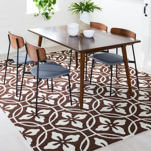 Vista 22 de SAFAVIEH Four Seasons Collection FRS236E - Alfombra de pasillo floral con gancho a mano, 2 pies 3 pulgadas x 8 pies, color chocolate y marfil