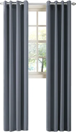 Vista 74 de LA PALMA Cortinas opacas con aislamiento térmico y ojales, para sala de estar, dormitorio, paquete de 2 paneles