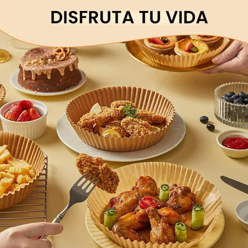 Vista 8 de Vailnd Forros redondos pequeños para freidora de aire desechables, 200 forros de papel para freidora de aire de 6.3 pulgadas para Ninja AF101