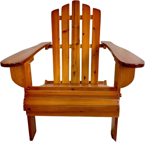 Vista 3 de Outdoor or Indoor Wood Adirondack Chair, Foldable, Oak