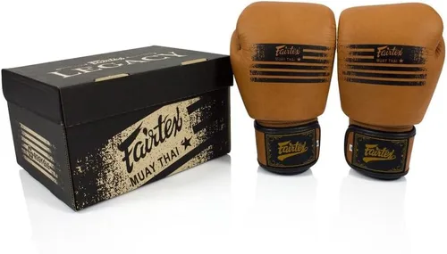 Vista 3 de Fairtex BGV21 Legacy Muay Thai Guantes de Boxeo MMA UFC K1 Kick Boxing Training Cuero Genuino Clásico Mate Raw matte finish hide with three-layer