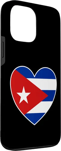Vista 3 de iPhone 13 Pro Max I Heart Cuba - Divertida funda con bandera cubana