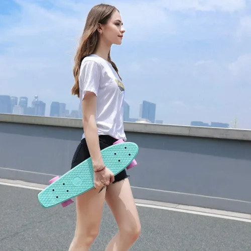 Vista 5 de Playshion - Patineta miniatura de 56 cm/22 pulgadas para principiantes con cubierta resistente