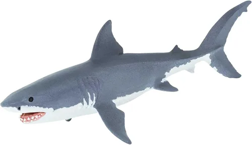 Vista 4 de Safari Ltd. Gran figura de tiburón blanco – Figura de modelo realista de 6.25 pulgadas – Juguete educativo para niños, niñas y niños a partir de 3
