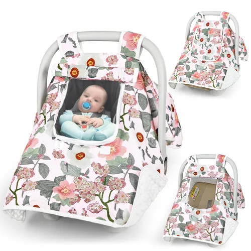 Vista 13 de Funda para asiento de automóvil para bebé, toldo para asiento de automóvil recién nacido, cubierta acogedora y cálida, funda de transporte de Oso