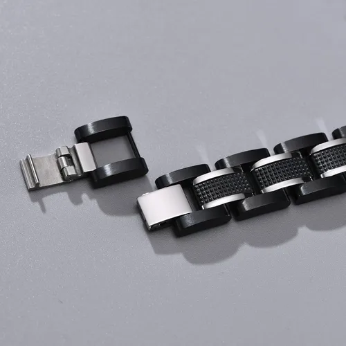 Vista 6 de MEALGUET Pulsera de identificación médica con grabado personalizado gratuito de 2 tonos, azul y negro, acero de titanio, pulsera de alerta médica