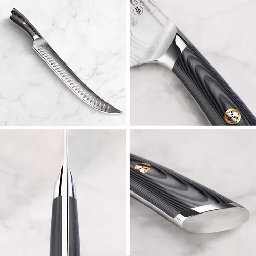 Vista 4 de Cangshan NAKA Series 503046 - Cuchillo de carnicero de 12 pulgadas con funda, acero forjado X-7