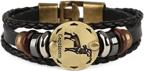 Vista 20 de Hamoery Pulsera de cuero de aleación punk para Constellation trenzada pulsera pulsera brazalete