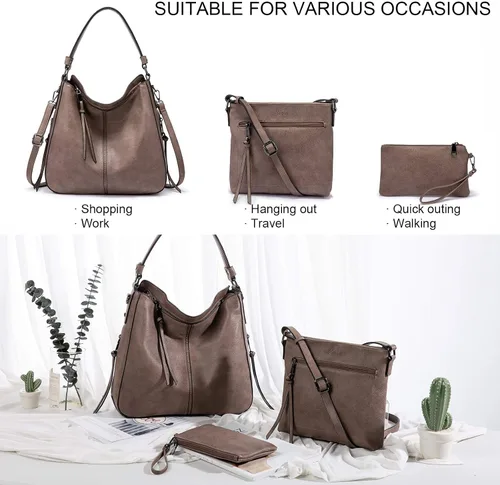 Vista 2 de Realer Hobo Handbags Bags Purses for Women Leather Purses and Handbags Pocketbooks Large Crossbody Shoulder Tote Bags