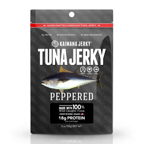 Vista 7 de Kaimana Ahi Atún Jerky, chile hawaiano, 2 onzas, capturado en la naturaleza, alto en Omega 3, totalmente natural, fabricado en los Estados Unidos
