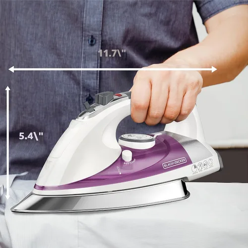 Vista 7 de BLACK+DECKER Plancha de vapor profesional con suela de acero inoxidable