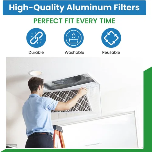 Vista 2 de Filter Everything Filtro de aluminio de repuesto compatible con nVent, Pentair, Hoffman, McLean S10063, s10063sp, S-1006-3, s-1006-3- 8-1/2 x 16-3/4