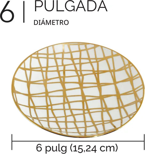 Vista 7 de Juego de Tazas de Café y Té de Porcelana Matrix Gold – Porcelana Fina Premium con Elegante Acabado Chapado en Oro, Vajilla de Lujo para Comidas