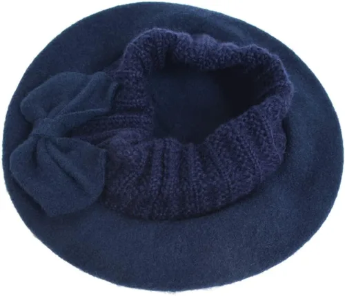 Vista 18 de VECRY - Gorro 100% de lana para mujer, boina de fieltro tipo campana, gorro de vestir para invierno