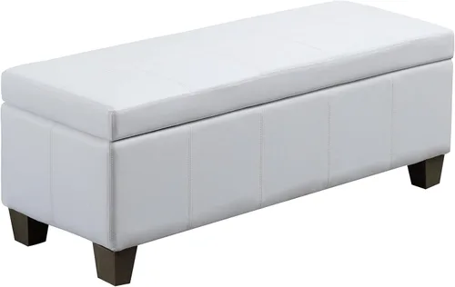 Vista 4 de 41" Storage Ottoman, Storage Bench with Safety Hinge, Upholstered Synthetic Leather Ottoman Bench for Bedroom, Living Room, Entryway, Hallway, Foot