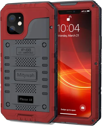 Vista 9 de Mitywah Funda impermeable para iPhone 7/iPhone 8 / iPhone SE 2020, funda de metal resistente de grado militar, protección de cuerpo completo