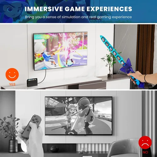 Vista 4 de Sword Handle Grip, CODOGOY Sword Game Accessories Compatible with Nintendo Switch OLED Nintendo Switch, for Switch Sports Chambara (Swordplay), with
