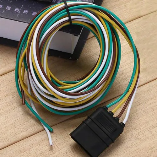 Vista 5 de NEWSUN® 10 pies 3 m de largo Arnés de cableado de remolque extensible premium 4 vías planas Conector de cableado de cobre chapado en plata de 4 10ft