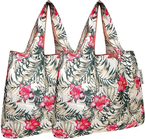 Vista 36 de allydrew Bolsa plegable de nailon para comestibles reutilizable (Set de 2), Ballenas Azules