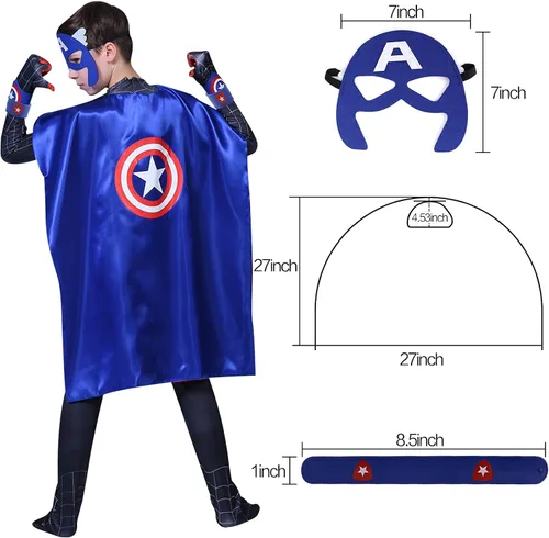 Vista 4 de DAOKEY Capas de superhéroe para niños de 3 a 10 años regalos para niños de dibujos animados disfraces de fiesta regalos de Pascua Navidad capas