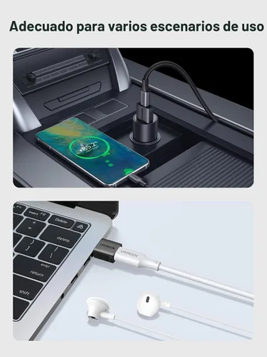 Vista 7 de UGREEN Paquete de 2 adaptadores USB a USB C de 10 Gbps, USB C hembra a USB 3.0 macho, conector de cargador para iPhone 16 15 14 13, AirPods, iPad