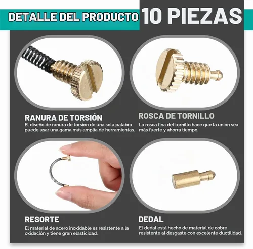 Vista 3 de LEIFIDE - Kit de reparación de encendedor de 10 piezas, dedal de resorte