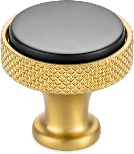 Vista 23 de Koofizo - Paquete de 10 tiradores de gabinete estriados para armario, manija negra para muebles (1.1 pulgadas/28 mm), herrajes sólidos K22