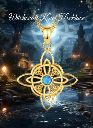 Vista 7 de CELESTIA Nudo de Bruja Plata 925 Original Amuletos de Proteccion Collar de nudo de brujas Cadena de caja de 20 pulgadas