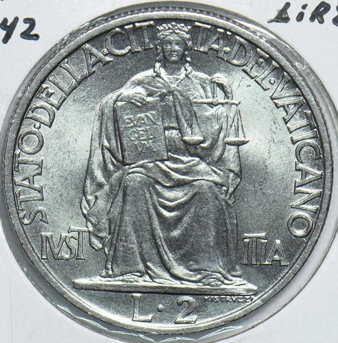 Vista 2 de Moneda Coleccionable Vaticano 1942 2 Lire 299019