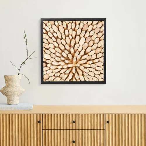 Vista 15 de Warmaxx Decoración de pared de madera de teca rústica de 17 x 17 pulgadas, decoración de pared de granja para el hogar, oficina, dormitorio