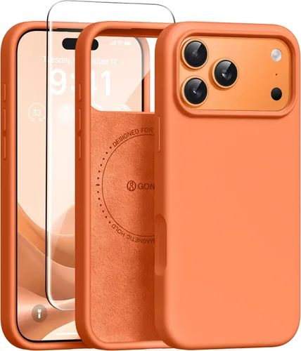 Vista 187 de GONEZ Funda magnética para iPhone 12 Case / 12 Pro Case, compatible con MagSafe, [protector de pantalla + protector de lente de cámara], funda