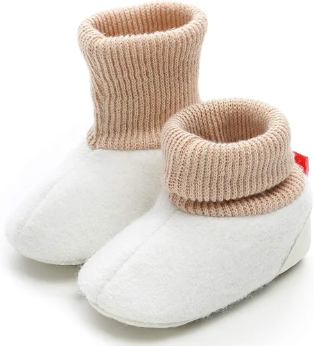 Vista 5 de KIDSUN Botines de vellón para bebés y niñas, calcetines suaves antideslizantes para invierno y Navidad