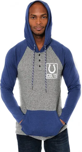 Vista 17 de Ultra Game - Sudadera con capucha de vellón para hombre con cuello Henley de la NFL Negro