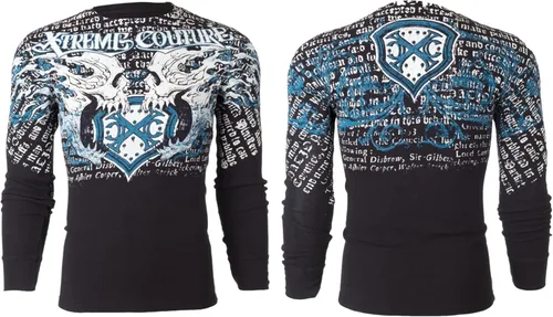 Vista 2 de Xtreme Couture by Affliction - Camisa térmica para hombre, color negro, Negro