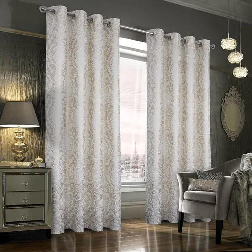 Vista 16 de always4u Cortinas de Terciopelo Acanalado Negro y Dorado con Estampado de Damasco en Lámina 100% Opacas de 84 Pulgadas de Largo, Cortinas de 2