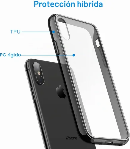 Vista 3 de JETech Funda para iPhone Xs Max, antiamarilleo, color negro