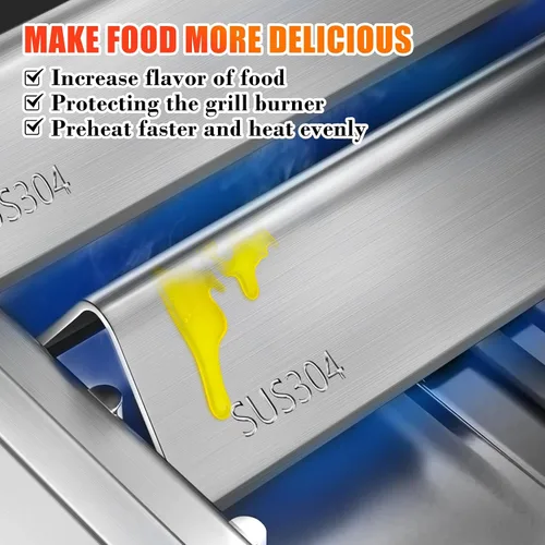 Vista 4 de 7635 Barras aromatizantes SUS304 de 15.3 pulgadas para Weber Spirit I y II 200 Series - E210, S210, E220, S220 con perillas de control frontal