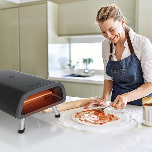 Vista 8 de Newair Horno eléctrico portátil de pizza de 12 pulgadas Máquina de pizza de encimera de 900 °F para uso en interiores y exteriores Elementos