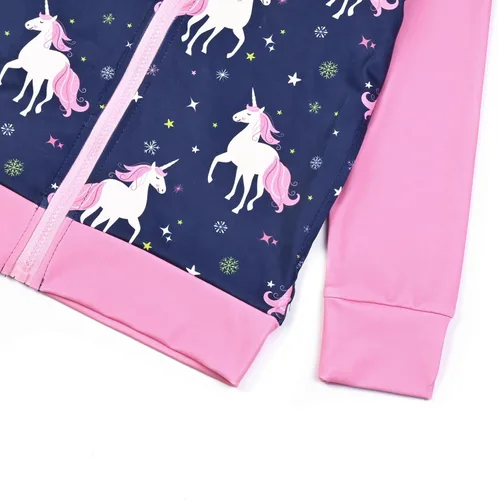 Vista 5 de Jxstar Sudadera raglán con capucha y cremallera para niñas con bolsillos