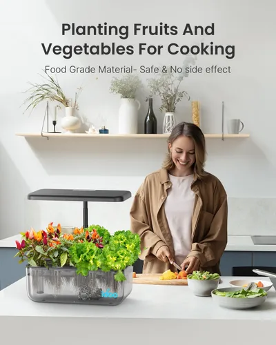 Vista 8 de iDOO Kit de sistema de cultivo hidropónico de 12 cápsulas, regalos navideños regalos de jardinería para mujeres, mamá, papá, niños, jardín