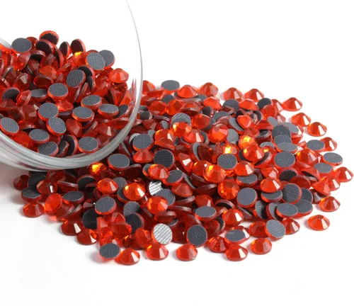 Vista 4 de 6000 PIEZAS Diamantes de Imitación Hotfix a Granel, Diamantes Naranja para Manualidades y Ropa, Diamantes de Imitación para Decoración DIY, SS10