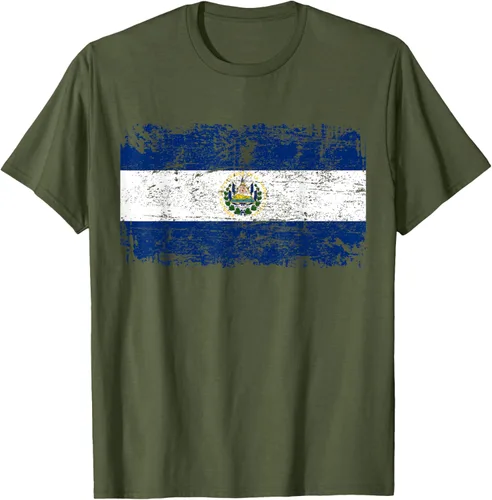 Vista 39 de EL SALVADOR Bandera Vintage Hombres Mujeres Niños Camiseta EL SALVADOR